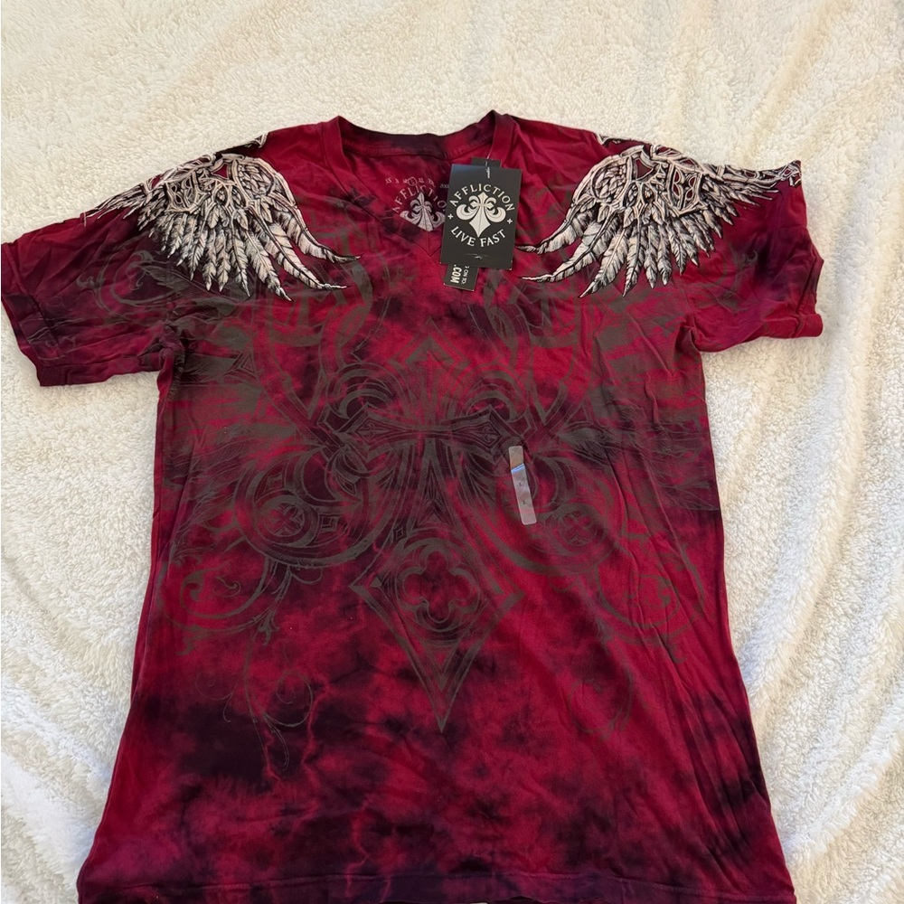🔥 Affliction Live Fast Tie-Dye Graphic Tee – Size Large – NWT 🔥